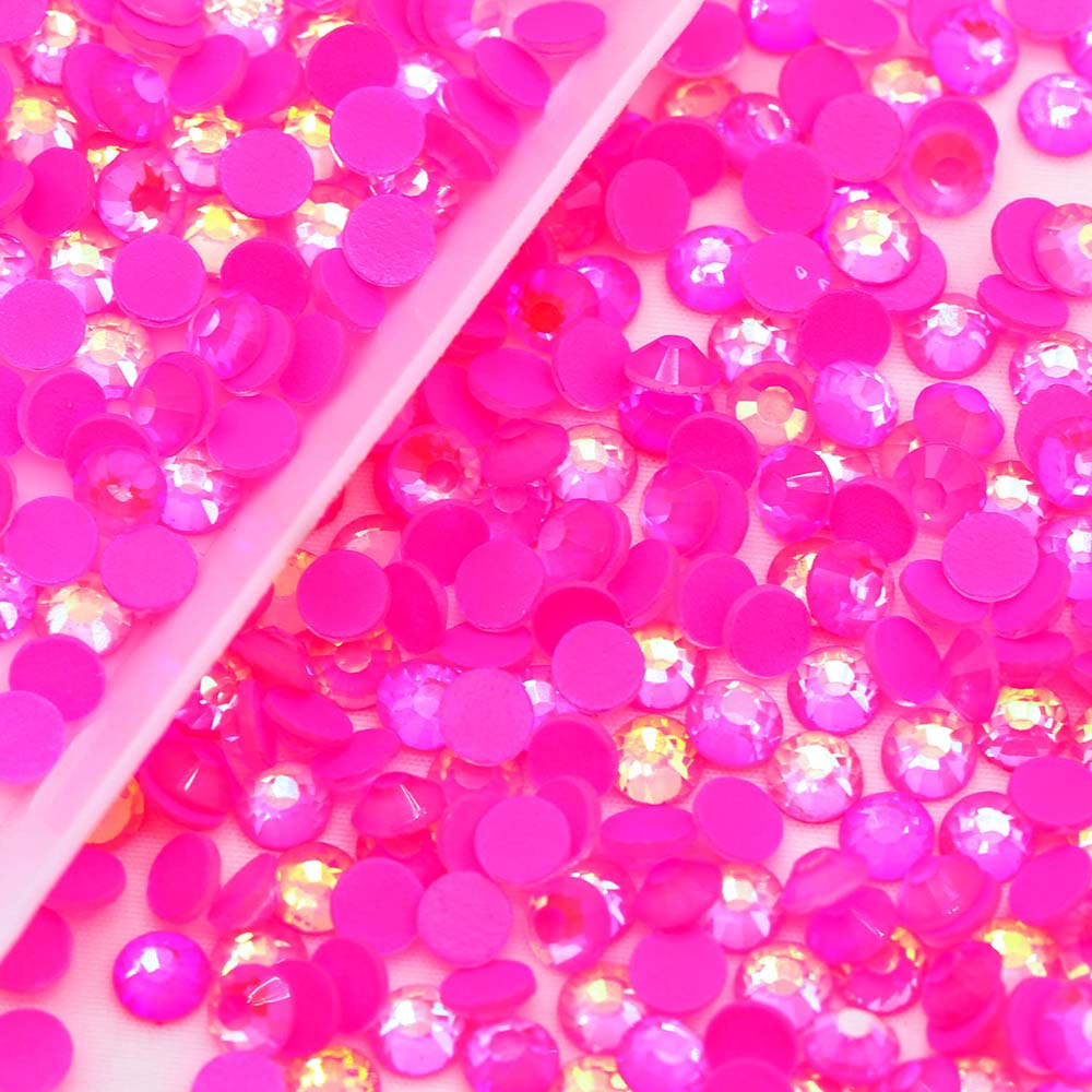 XULIN Rhinestone NA02#Rose Wholesale Flatback Non Hotfix Neon AB Glass ...