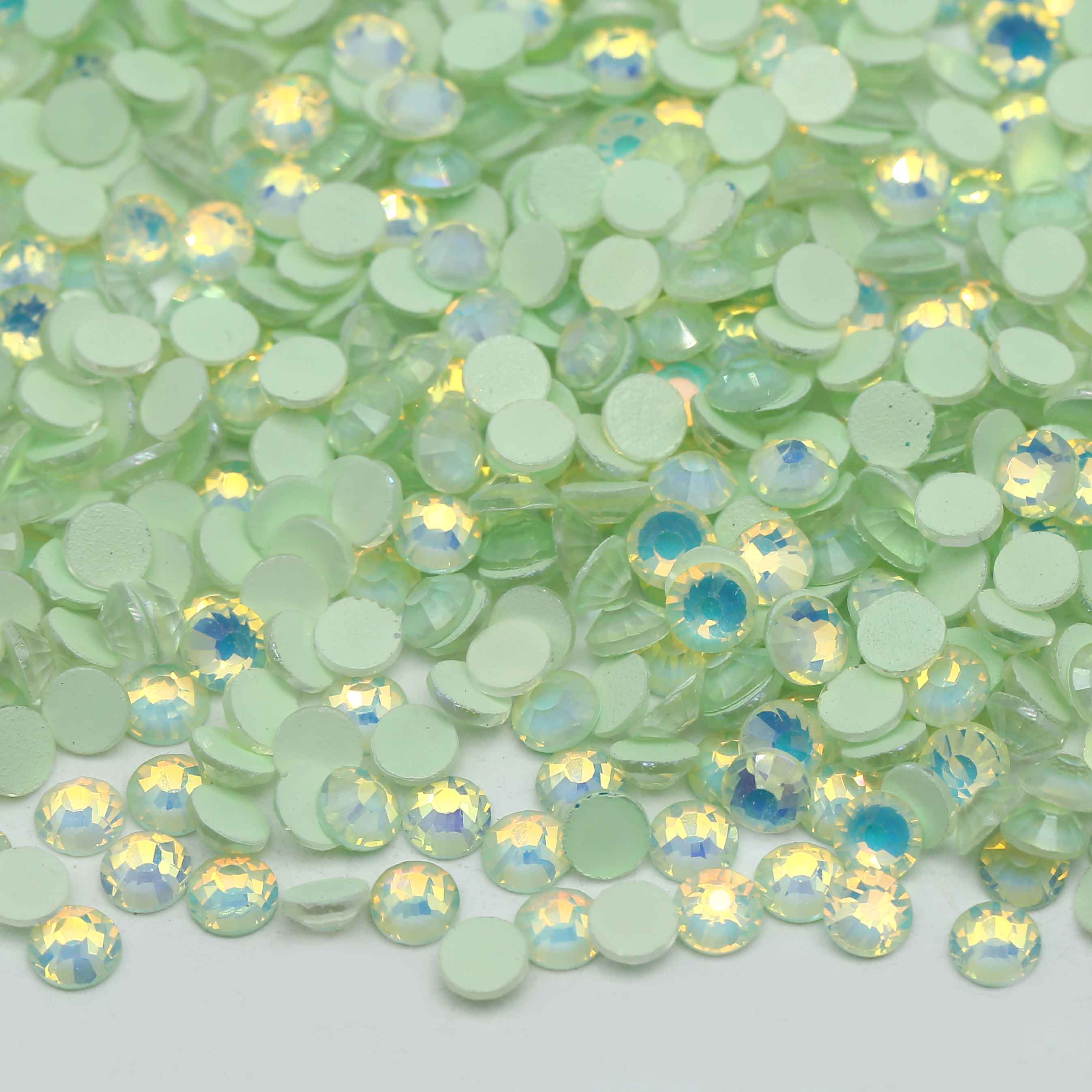 XULIN Rhinestone O2#Peridot Wholesale Flatback Non Hotfix Opal Lumious Glass Rhinestone
