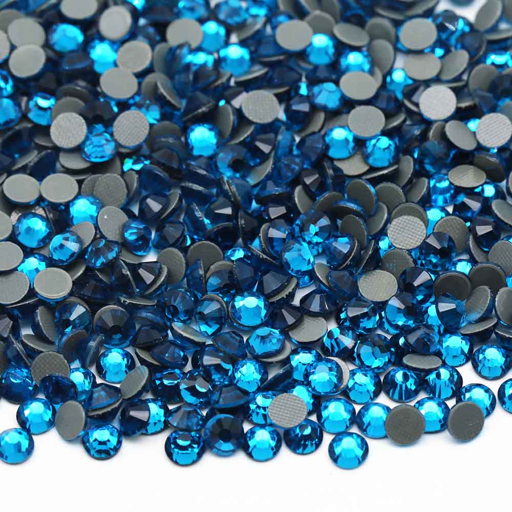 XULIN Rhinestone H27#Blue Zircon Flatback Glass Hotfix Rhinestone Wholesale 