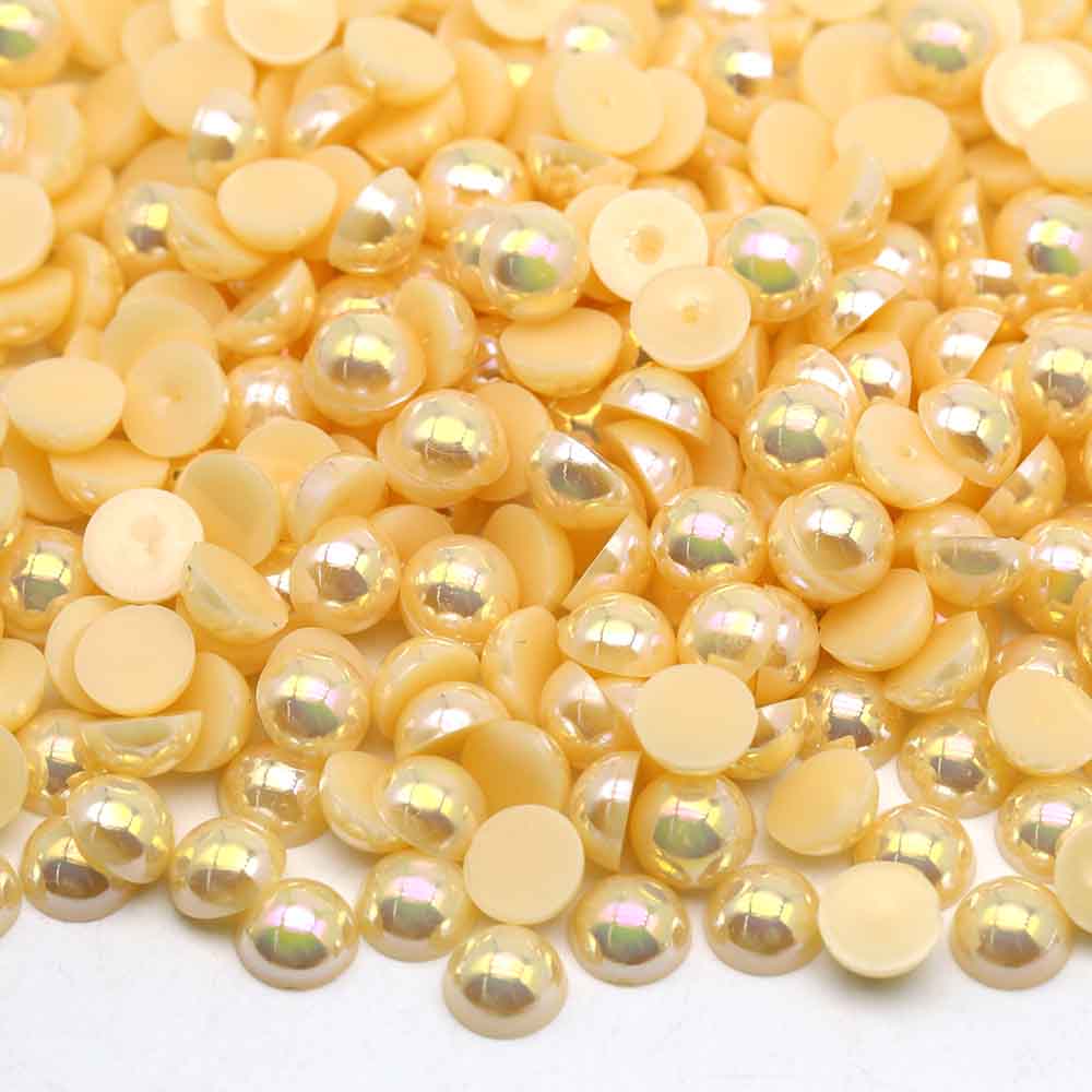 XULIN Pearl FA29#Lt.Peach AB Color Flatback ABS Half Pearl