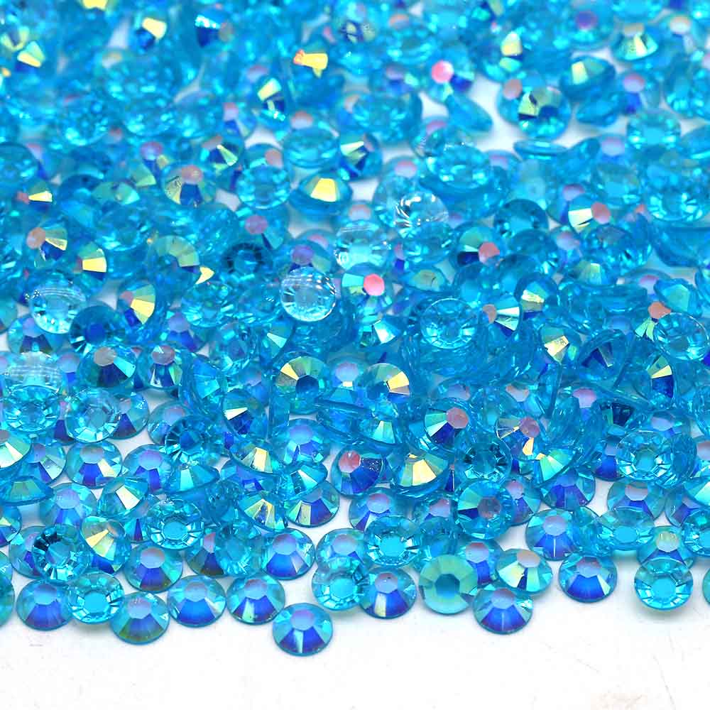 XULIN Rhinestone TW08#Blue Zircone AB Color Wholesake Transparent AB Resin Rhinestone