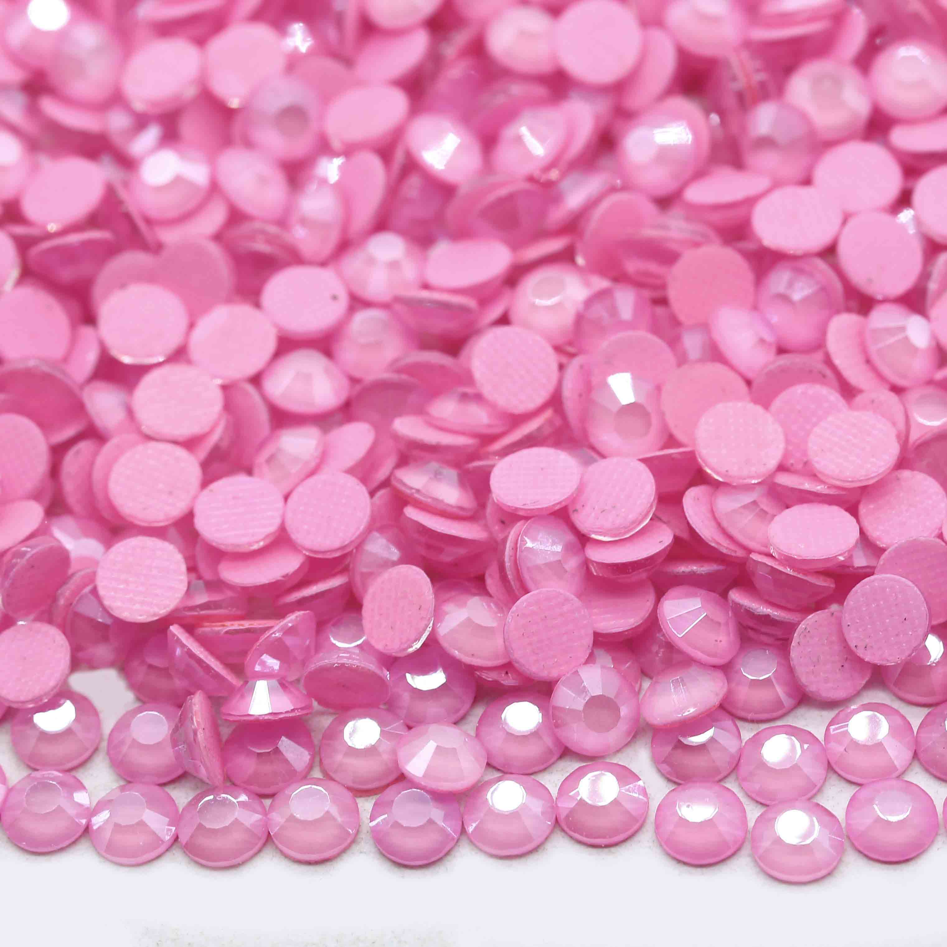 Xulin Wholesale H124#Mocca Pink Color Glass HotFix Rhinestone 