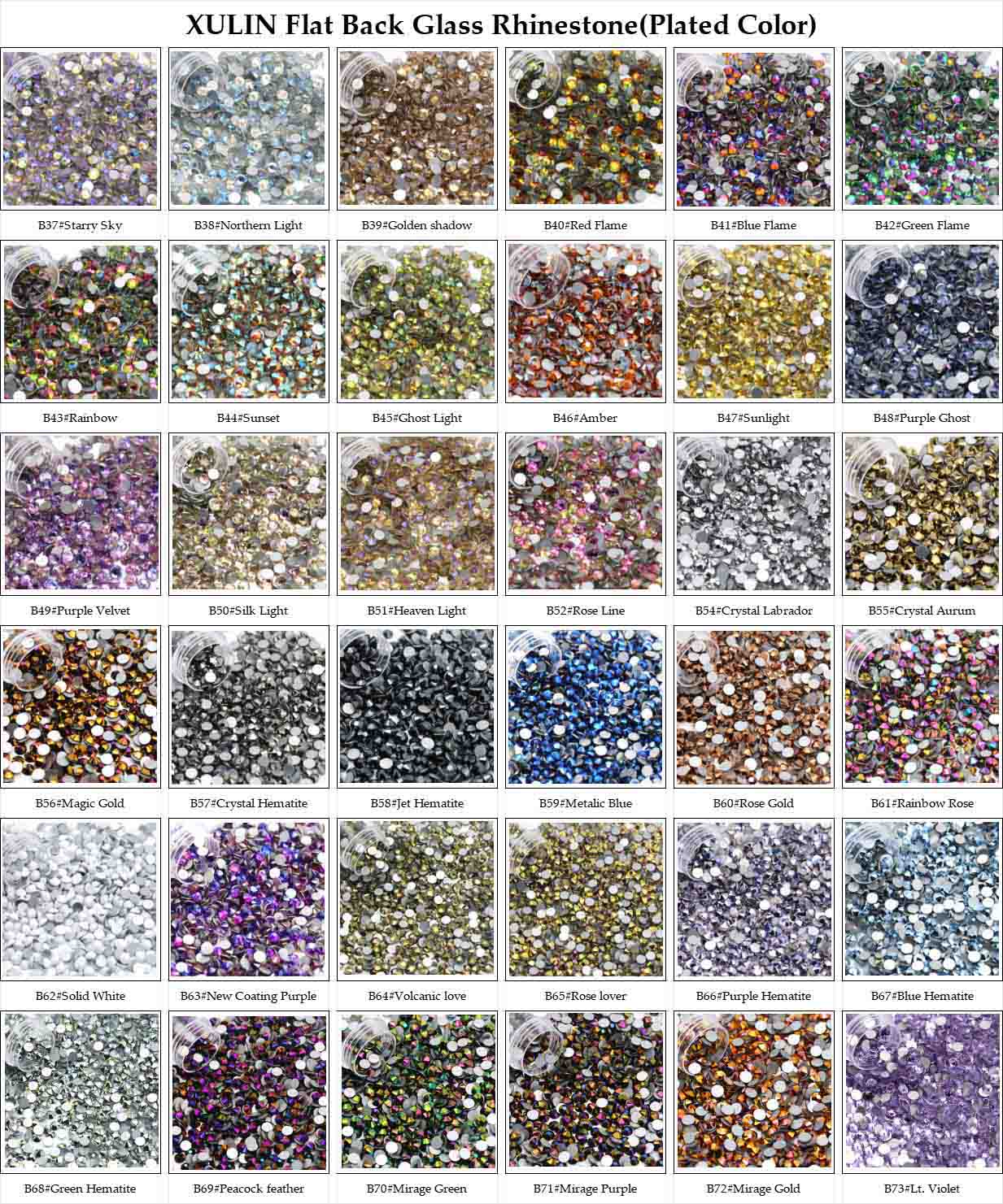 XULIN Flat Back Glass Rhinestone(Plated Color) 1.jpg