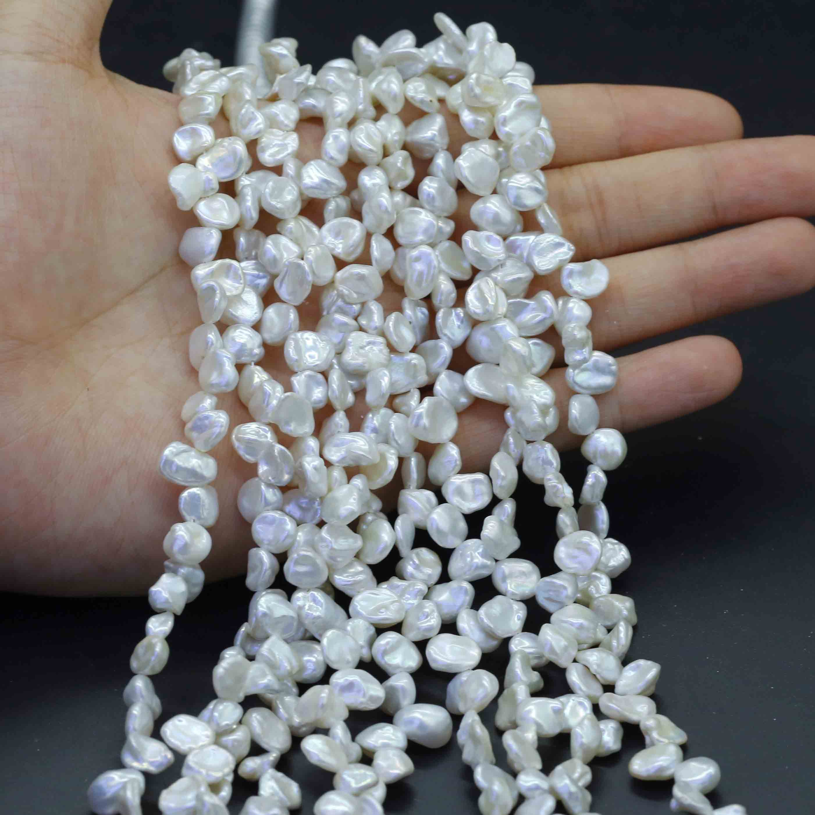 Xulin 7mm Petal Shape Freshwater Pearls with 3&7 Holes Strands Wholesale for Earrings Making